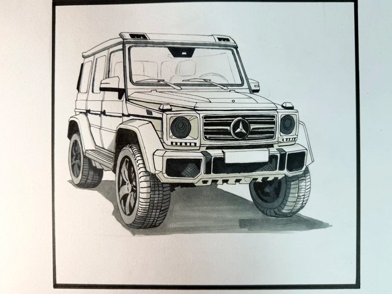 How to draw a jeep​ 7