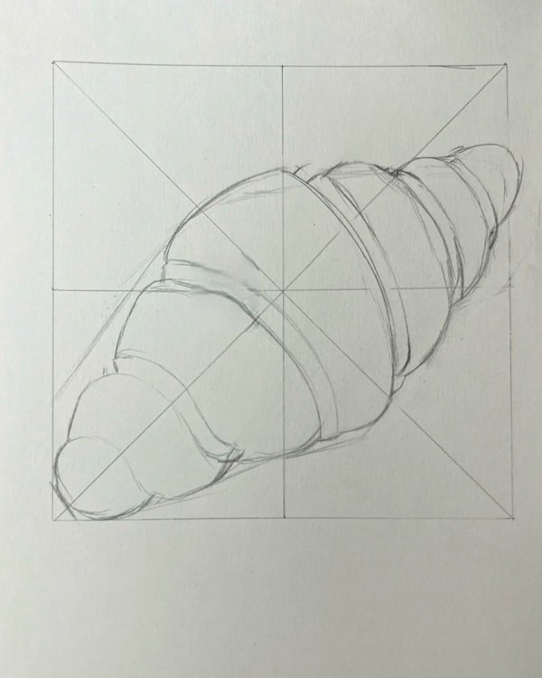 How to draw loaf of bread 1