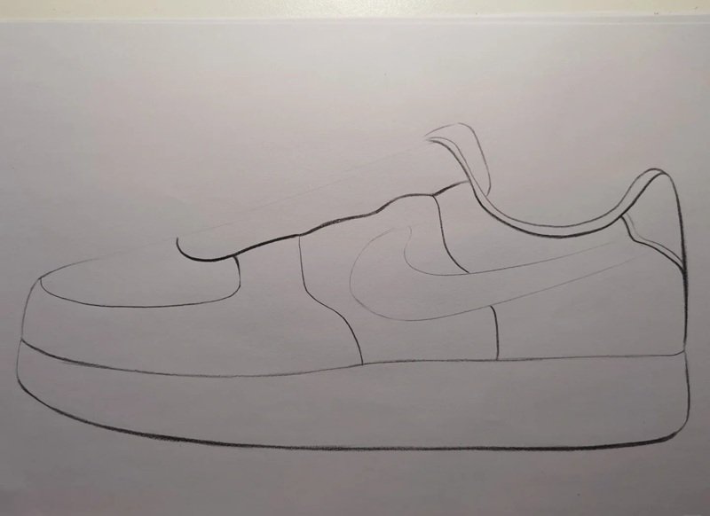 How to draw 3a nike shoe​