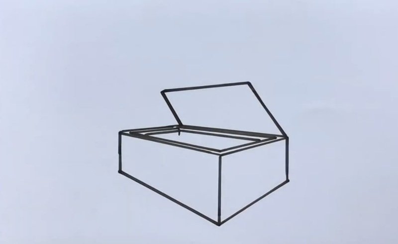 How to draw a open treasure chest 5