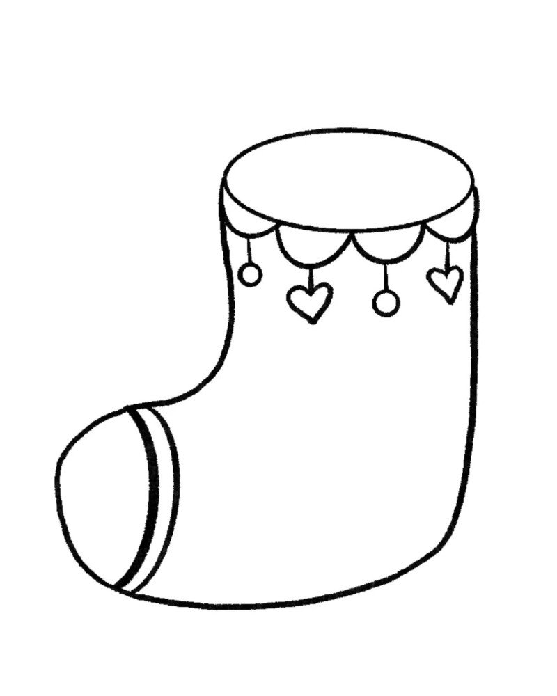 How to draw a stocking step by step 4