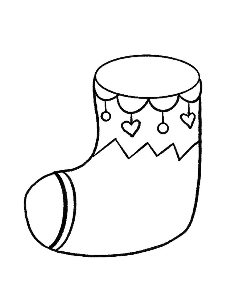 How to draw a stocking step by step 5