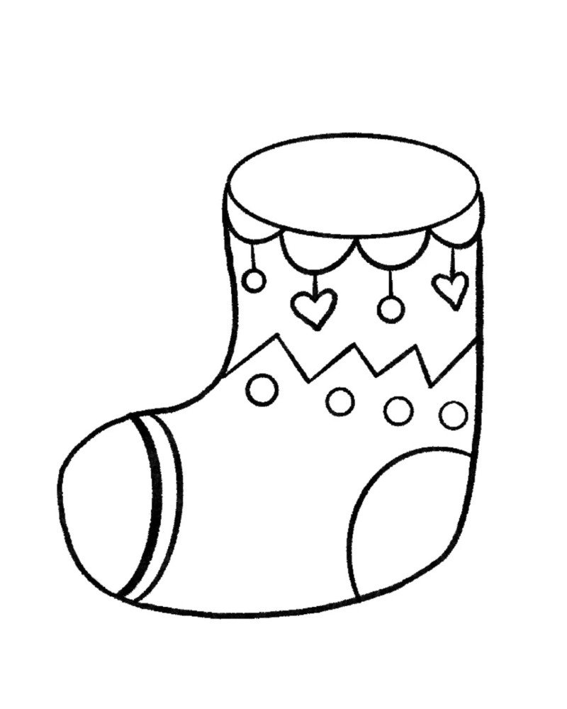 How to draw a stocking step by step 6