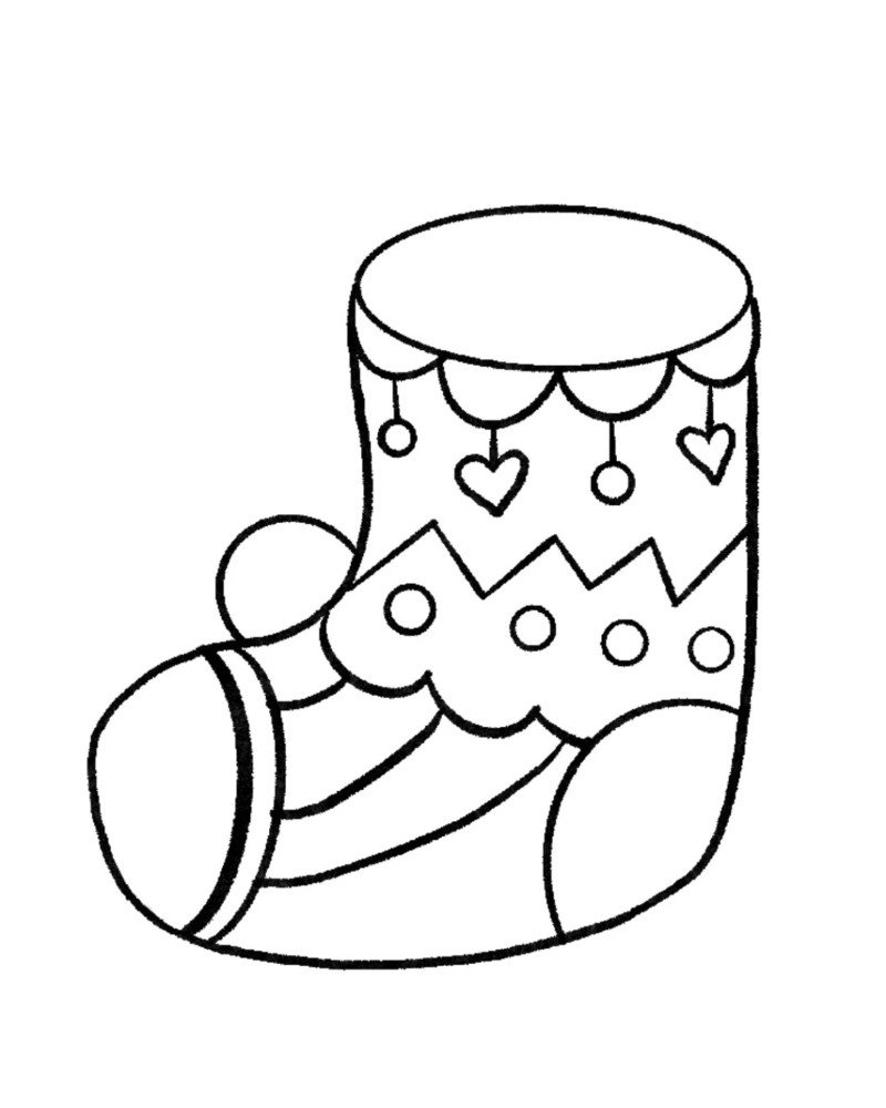 How to draw a stocking step by step 8
