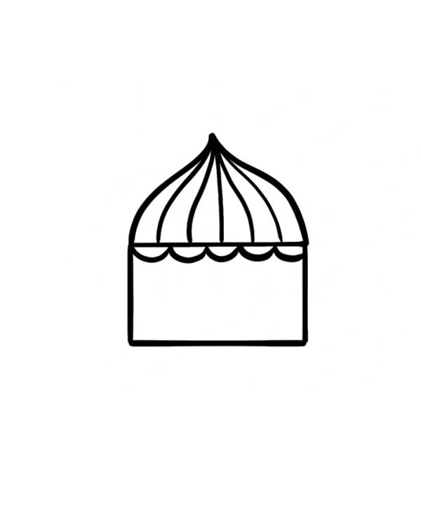 How to draw a tent easy for kids 3