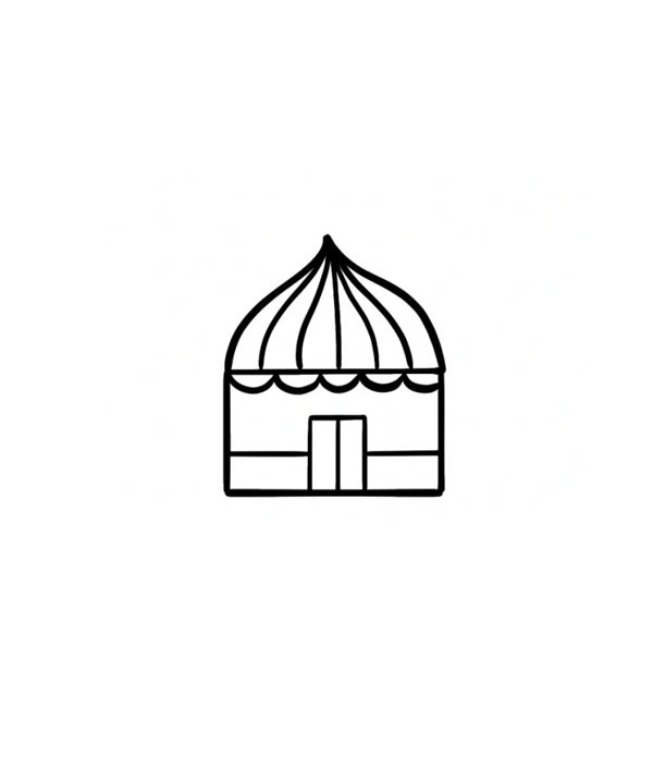 How to draw a tent easy for kids 4