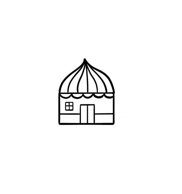 How to draw a tent easy for kids 5