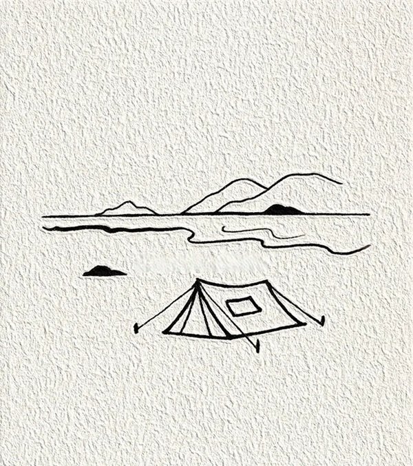 How to draw a tent simple 4