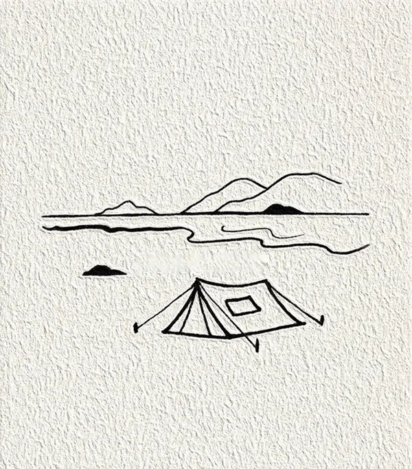 How to draw a tent simple 5