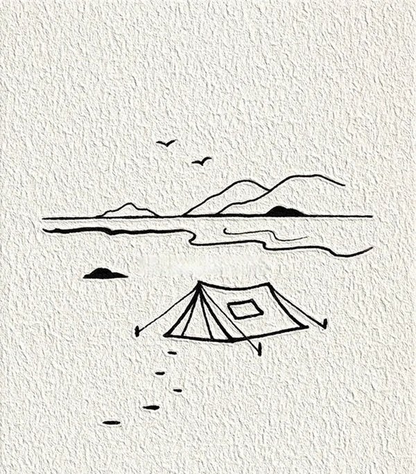 How to draw a tent simple 6