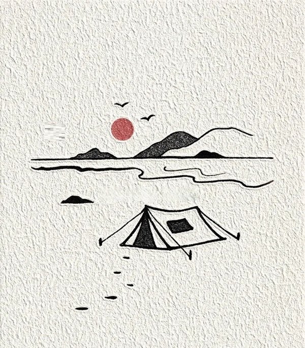 How to draw a tent simple