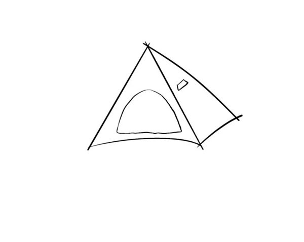 How to draw a tent step by step easy 3