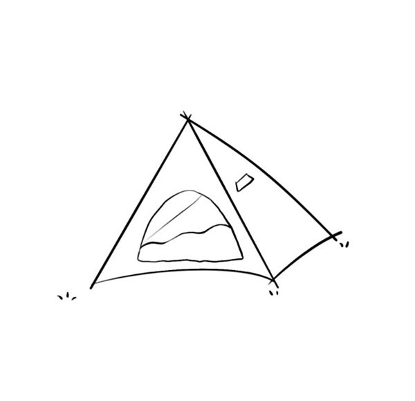 How to draw a tent step by step easy 4