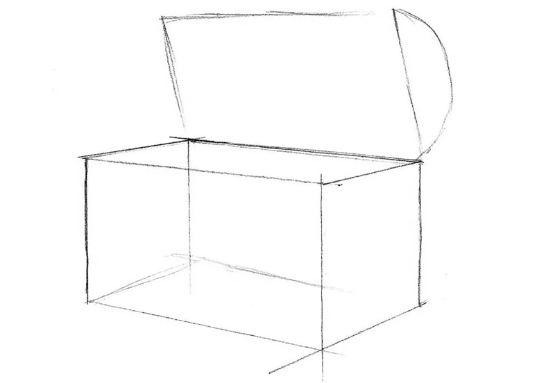 How to draw a treasure chest 4