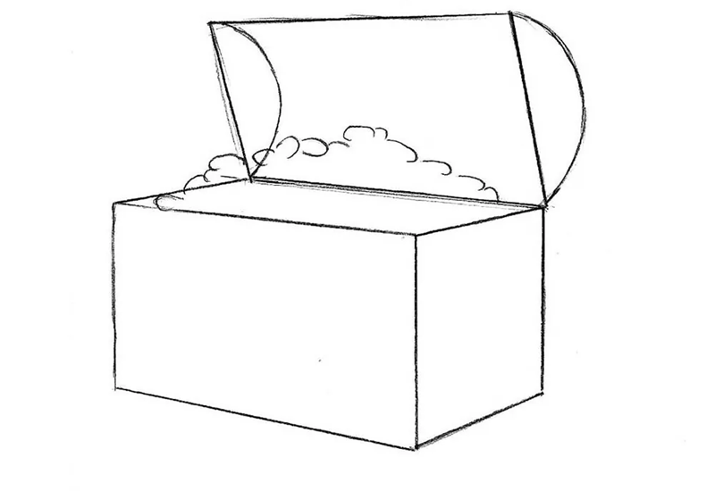 How to draw a treasure chest 5