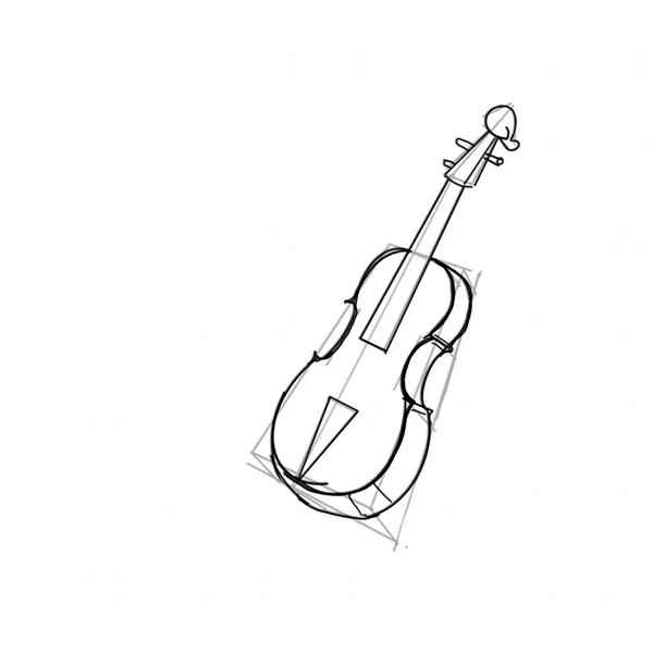 How to draw a violin 3
