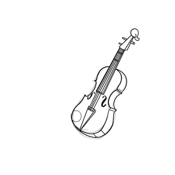 How to draw a violin 4