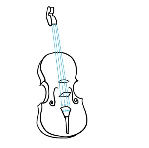 How to draw a violin easy 8
