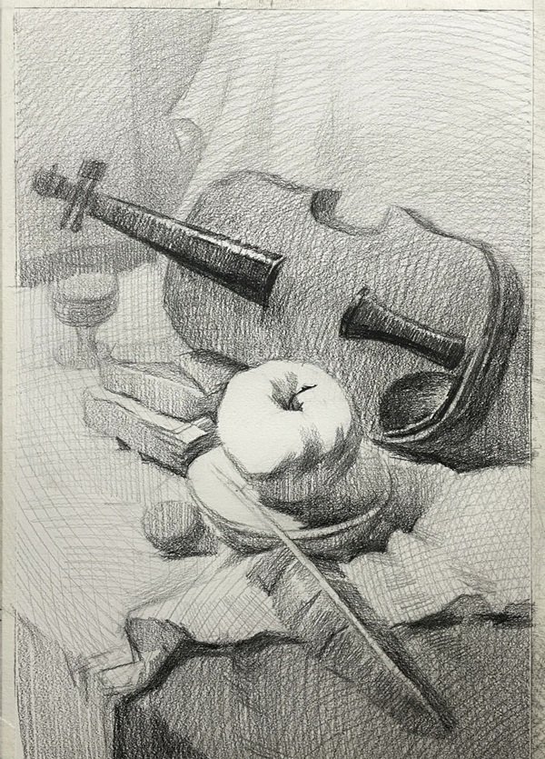 How to draw a violin step by step 2