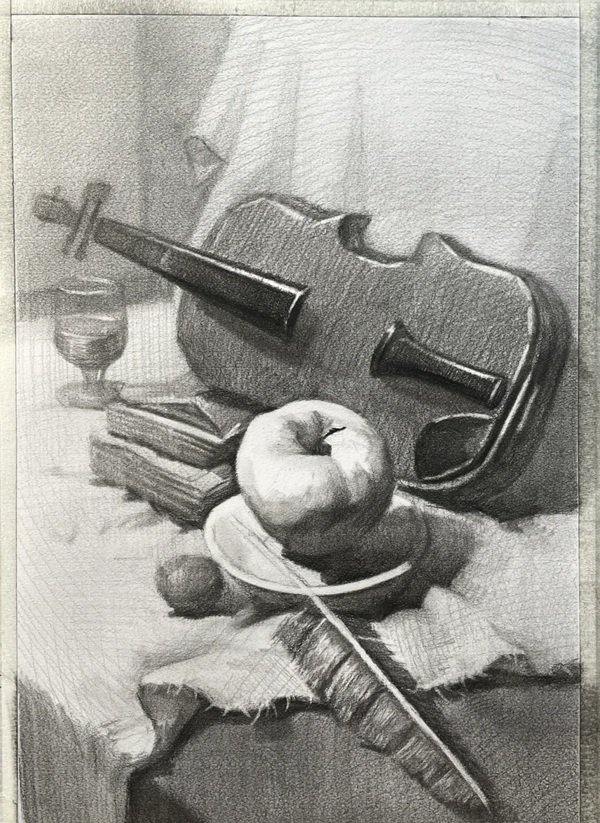 How to draw a violin step by step 3