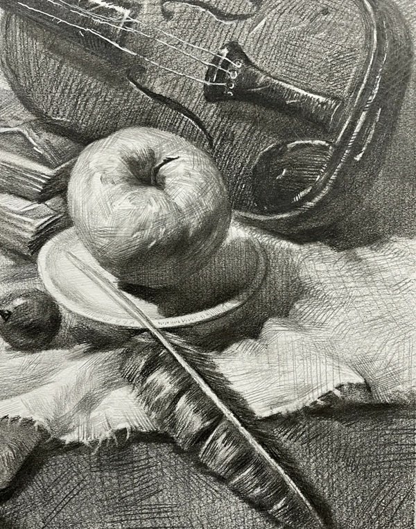 How to draw a violin step by step 4