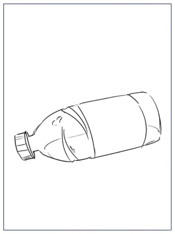 How to draw a water bottle 1