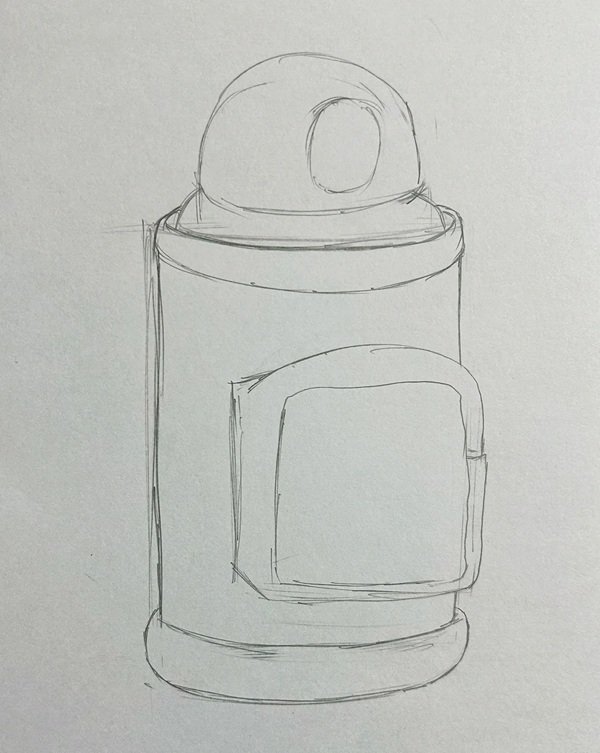 How to draw a water bottle easy 3