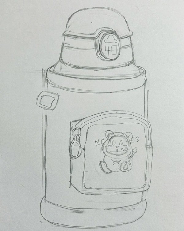 How to draw a water bottle easy 7
