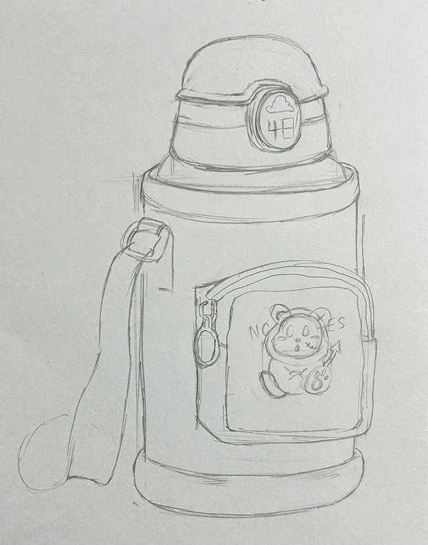 How to draw a  8water bottle easy