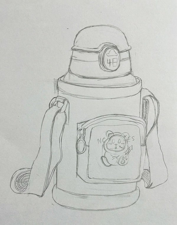 How to draw a water bottle easy 9