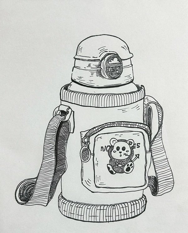 How to draw a water bottle easy