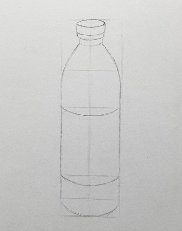 How to draw a water bottle step by step 2