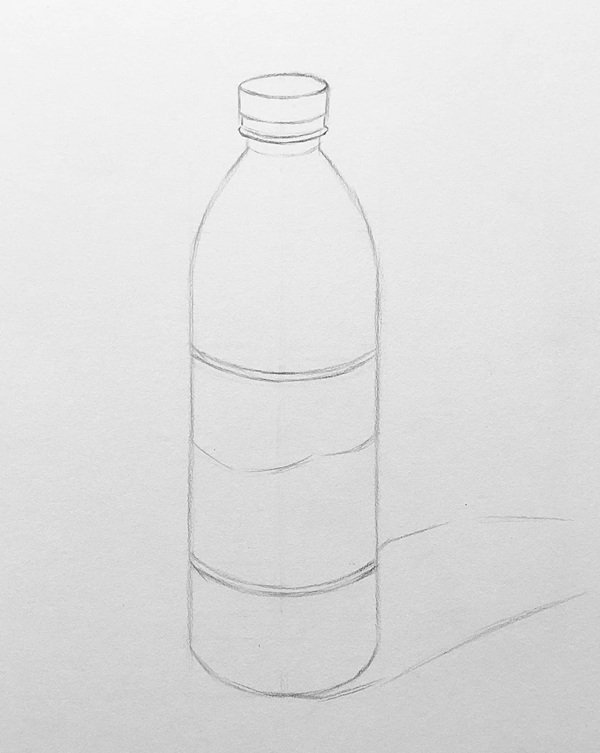 How to draw a water bottle step by step 3