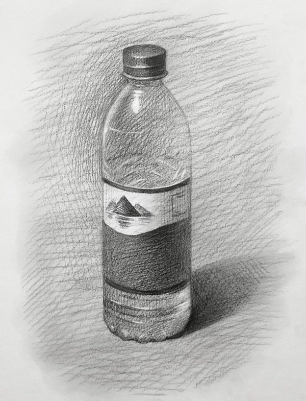 How to draw a water bottle step by step
