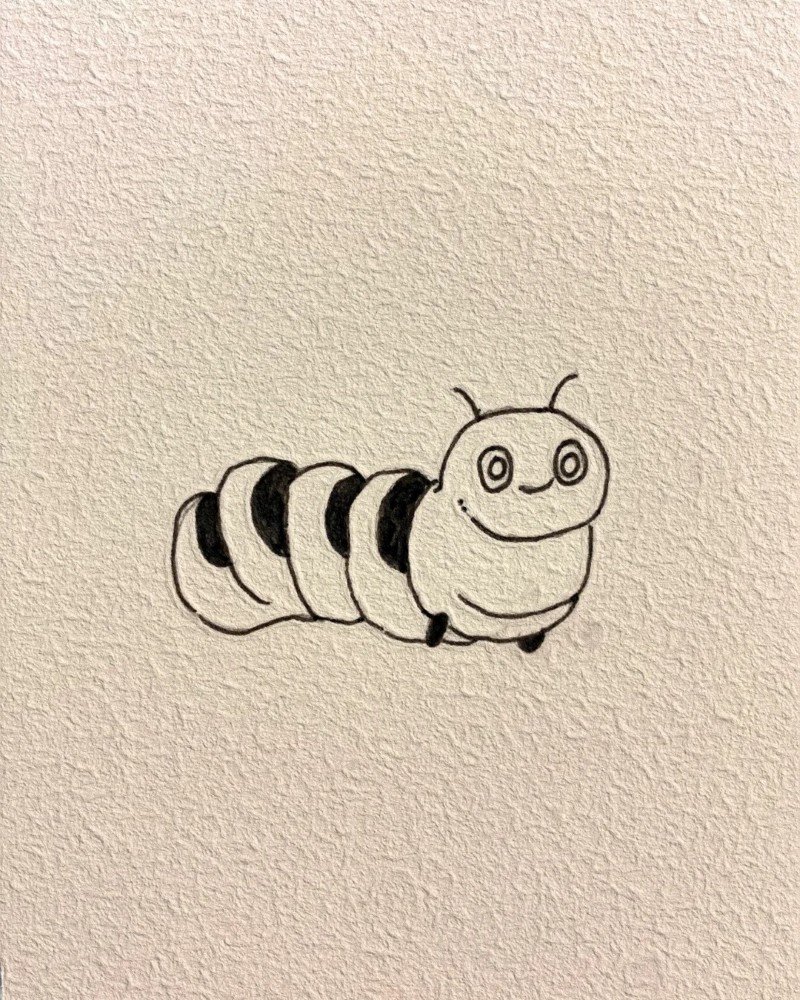 How to draw a worm cute 5