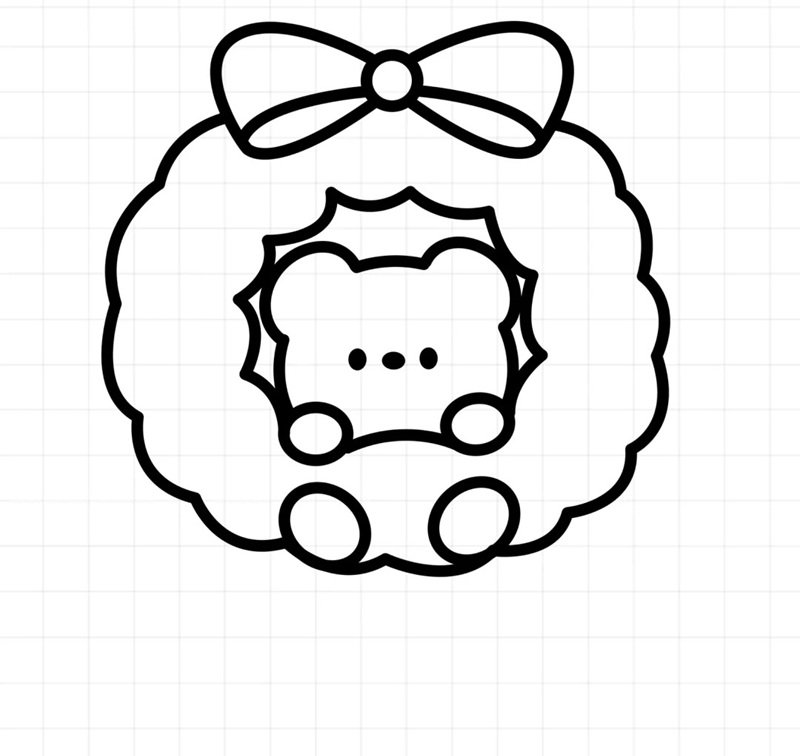 How to draw a wreath 6