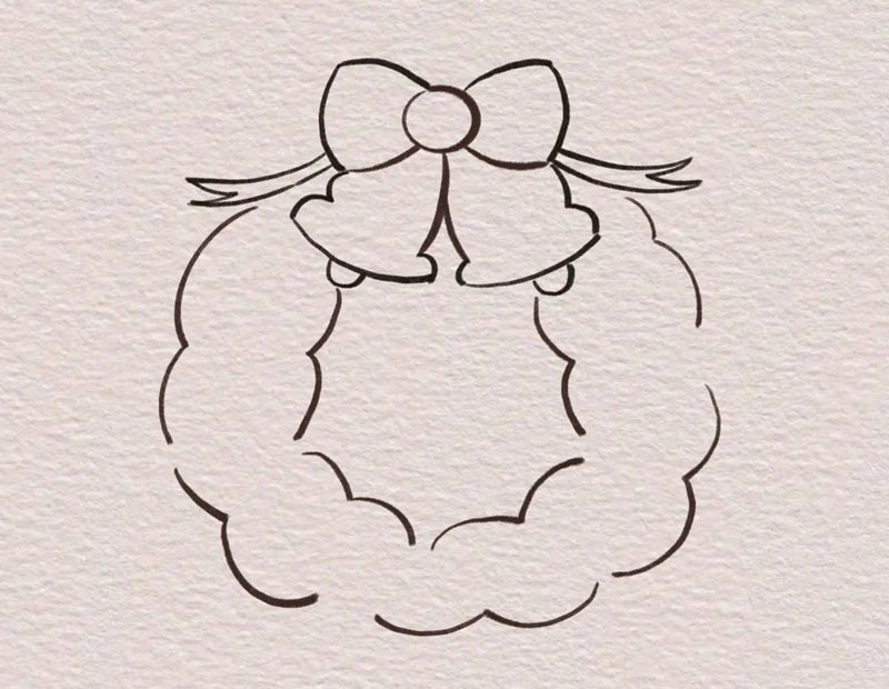 How to draw a wreath easy 8