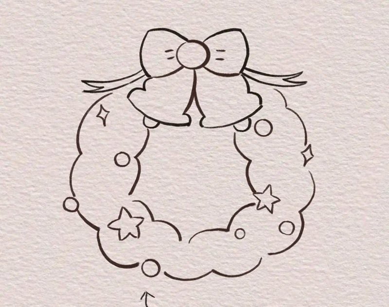 How to draw a wreath easy 9