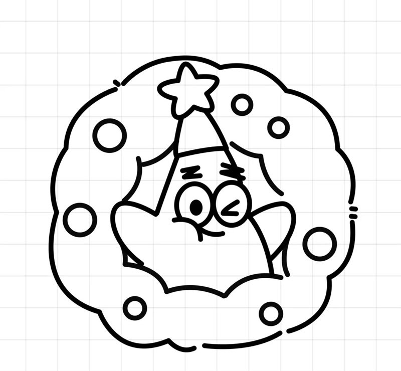How to draw a xmas wreath 6
