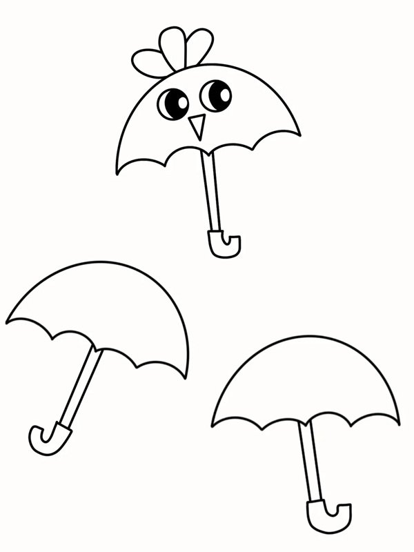 How to draw an easy umbrella 4