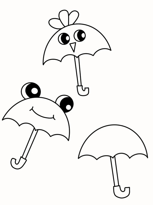 How to draw an easy umbrella 5