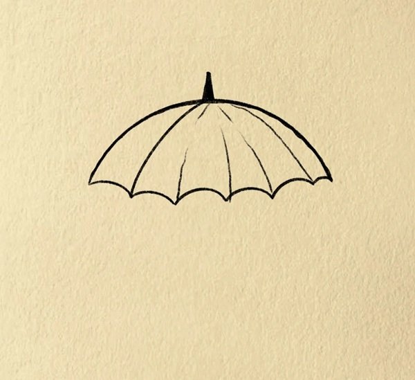 How to draw an umbrella cute 1