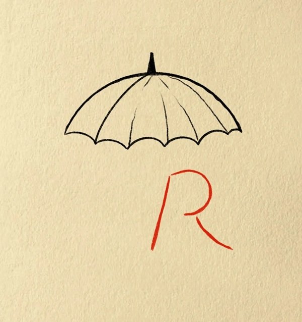 How to draw an umbrella cute 2