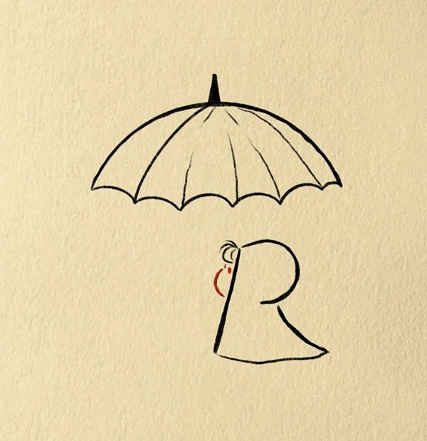 How to draw an umbrella cute 3