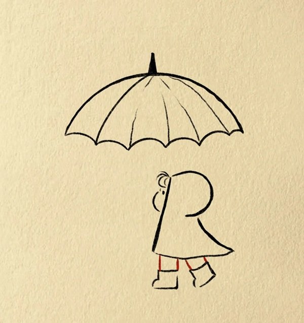 How to draw an umbrella cute 4