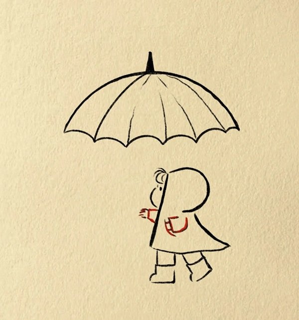 How to draw an umbrella cute 5