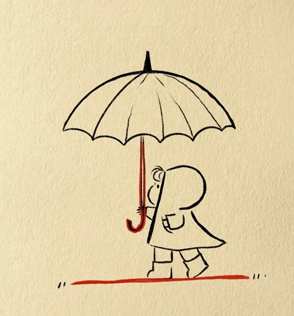 How to draw an umbrella cute 6