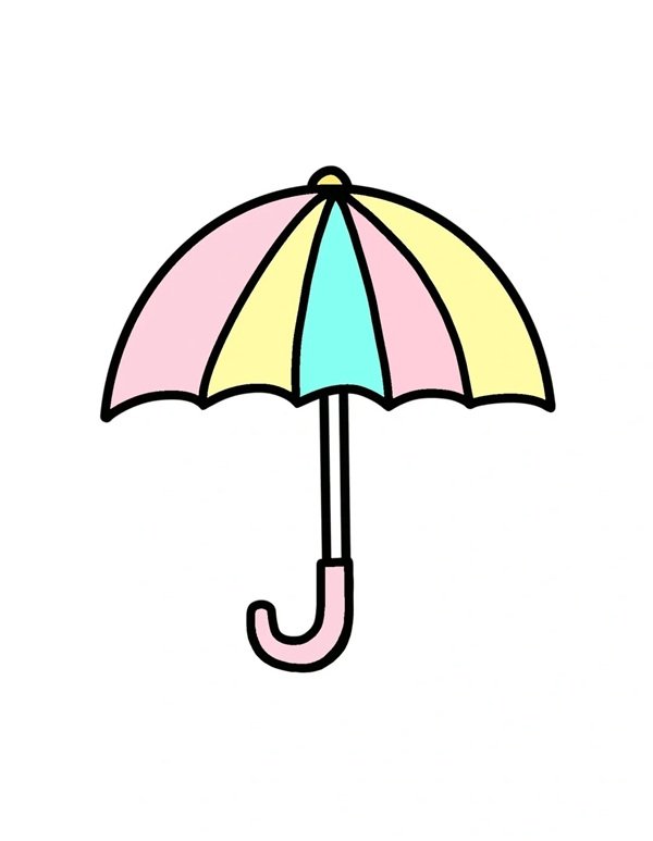 How to draw an umbrella easy
