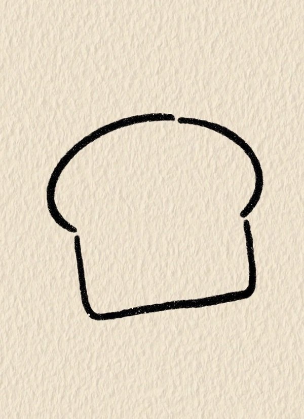 How to draw bread 3