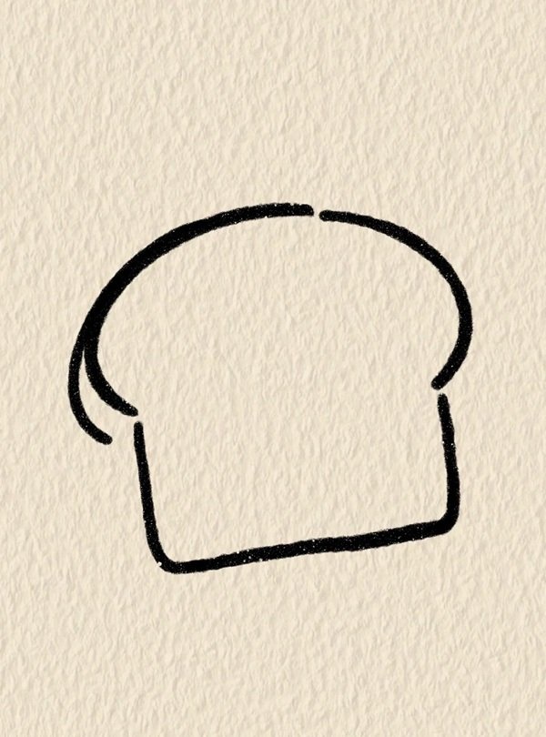 How to draw bread 4